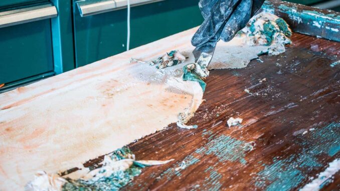 how to remove paint from wood cabinets